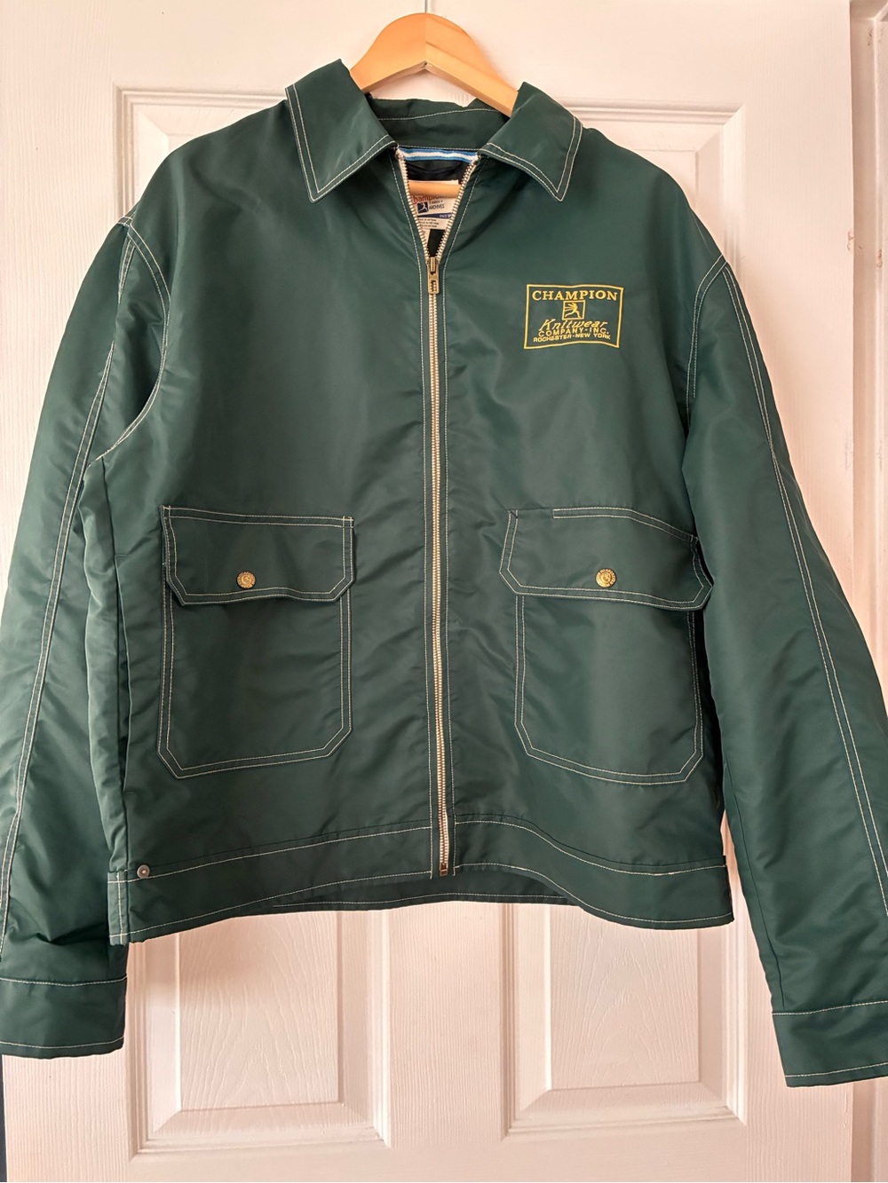 Champion vintage style Green Lightweight Zip-Front Work Jacket